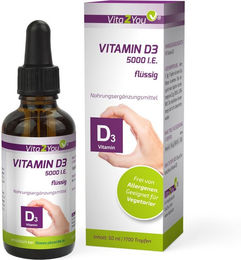 Vita2You Vitamin D3 5000 IE Tropfen vegetarisch ohne Zusatzstoffe – Bild 1 von 2