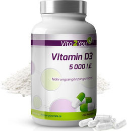 Vita2You Vitamin D3 5000 IE vegetarische Kapseln – Bild 1 von 4
