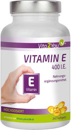 Vita2You Vitamin E 400 IE Kapseln 240 Stück ohne Zusatzstoffe – Bild 1 von 6
