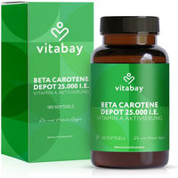 Produktbild von Vitabay Beta Carotin Vitamin A Kapseln 25000 I.E vegan ohne Zusatzstoffe 180 Kapseln