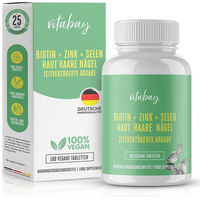 Produktbild von Vitabay Biotin 10 mg Depot mit Selen 110 mcg und Zink 10 mg Tabletten vegan glutenfrei laktosefrei 180 Stück