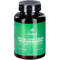Produktbild von Vitabay Biotin 10 mg Depot mit Selen 110 mcg und Zink 10 mg Tabletten vegan glutenfrei laktosefrei