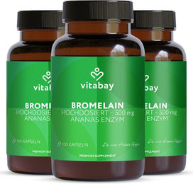 Vitabay Bromelain 500 mg Kapseln vegan vegetarisch 300 Stück – Bild 1 von 3