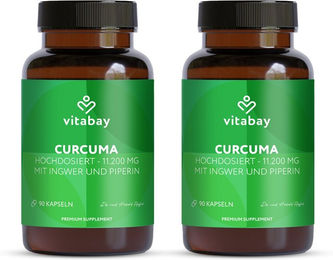Vitabay Curcuma Extrakt standardisiert Kapseln vegan 180 Stück – Bild 1 von 2