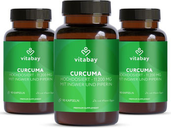 Vitabay Curcuma Extrakt standardisiert vegane Kapseln ohne Zusatzstoffe – Bild 1 von 2