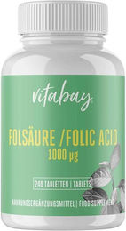 Vitabay CV Folsäure Tabletten vegan für Schwangere und Stillende 240 Stück – Bild 1 von 2