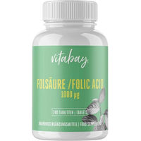 Produktbild von Vitabay CV Folsäure Tabletten vegan für Schwangere und Stillende 240 Stück