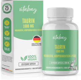 Vitabay CV Taurin 1000 mg Kapseln vegan ohne Zusatzstoffe 120 Stück – Bild 1 von 1
