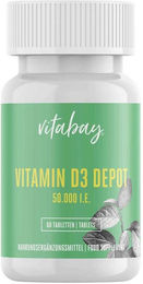 Vitabay CV Vitamin D3 Depot Cholecalciferol 50.000 IE Tabletten vegan – Bild 1 von 2