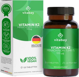 Vitabay CV Vitamin K2 100 µg Tabletten vegan 120 Stück – Bild 1 von 4