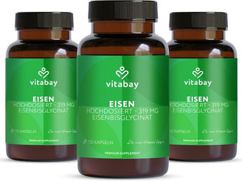 Vitabay Eisen Aktiv Bisglycinat Kapseln vegan 360 Stück – Bild 1 von 2