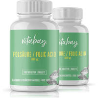 Produktbild von Vitabay Folsäure Tabletten vegan für Schwangere und Stillende 1000 mcg 480 Stück