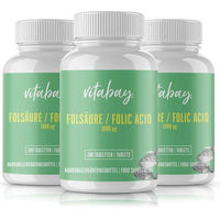 Produktbild von Vitabay Folsäure Tabletten vegan für Schwangere und Stillende 1000 mcg 720 Stück