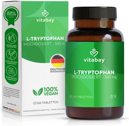 Vitabay L-Tryptophan 500 mg Kapseln vegan und vegetarisch 240 Stück – Bild 1 von 1