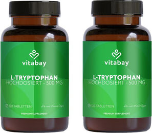 Vitabay L-Tryptophan 500 mg Kapseln vegan und vegetarisch 240 Stück – Bild 1 von 2
