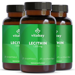 Vitabay Lecithin 1080 mg Kapseln mit Vitamin E vegan – Bild 1 von 4
