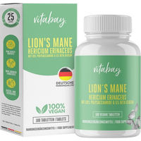 Produktbild von Vitabay Lions Mane Hericium Erinaceus 60.000 mg Tabletten Bio ohne Zusatzstoffe 180 Stück
