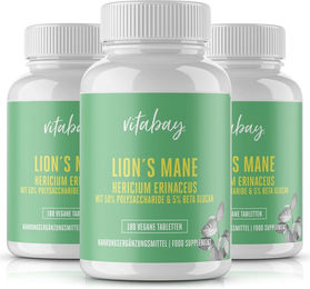 Vitabay Lions Mane Hericium Erinaceus Tabletten Bio Vegan ohne Zusatzstoffe – Bild 1 von 2
