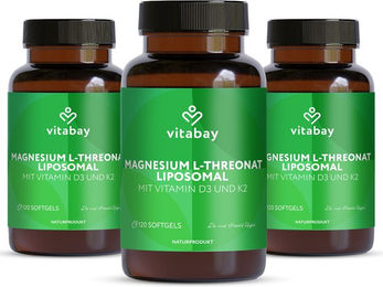 Vitabay Liposomales Magnesium-L-Threonat Vegan 360 Kapseln – Bild 1 von 3