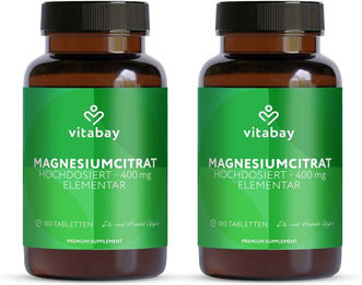 Vitabay Magnesiumcitrat 400 mg Tabletten vegan 360 Stück – Bild 1 von 2