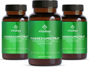 Vitabay Magnesiumcitrat 400 mg Tabletten vegan 540 Stück – Bild 1 von 2