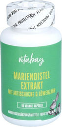 Vitabay Mariendistel Artischocke Löwenzahn Komplex hochdosiert 250 mg Mariendistel-Extrakt 90 vegane Kapseln – Bild 1 von 7
