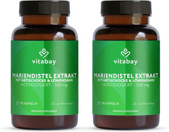 Vitabay Mariendistel-Artischocke-Löwenzahn Komplex 180 vegane Kapseln ohne Zusatzstoffe – Bild 1 von 7