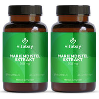 Produktbild von Vitabay Mariendistel Extrakt 500 mg 180 vegane Kapseln ohne Zusatzstoffe