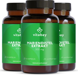 Vitabay Mariendistel Extrakt 500 mg 270 vegane Kapseln ohne Zusatzstoffe – Bild 1 von 7