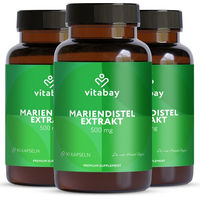Produktbild von Vitabay Mariendistel Extrakt 500 mg 270 vegane Kapseln ohne Zusatzstoffe