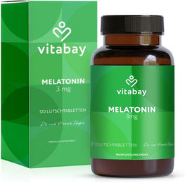 Vitabay Melatonin 3 mg Tabletten vegan und vegetarisch 120 Stück – Bild 1 von 2
