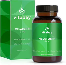 Vitabay Melatonin 3 mg Tabletten vegan und vegetarisch 60 Stück – Bild 1 von 2
