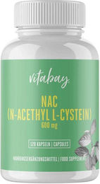 Vitabay NAC N-Acetyl L-Cystein 600 mg vegane Kapseln 120 Stück – Bild 1 von 4