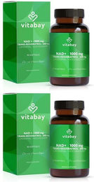 Vitabay NAD+ 1000 mg und Trans-Resveratrol 600 mg liposomal Kapseln vegan ohne Zusatzstoffe – Bild 1 von 3