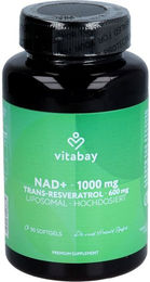 Vitabay NAD+ 1000 mg und Trans-Resveratrol 600 mg liposomal Kapseln vegan ohne Zusatzstoffe – Bild 1 von 4