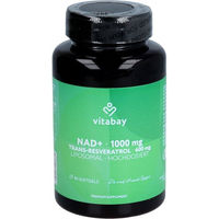 Produktbild von Vitabay NAD+ 1000 mg und Trans-Resveratrol 600 mg liposomal Kapseln vegan ohne Zusatzstoffe