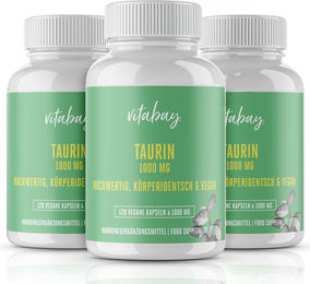 Vitabay Taurin 1000 mg Kapseln vegan ohne Zusatzstoffe 360 Stück – Bild 1 von 1