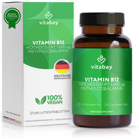 Produktbild von Vitabay Vitamin B12 Lutschtabletten 1000 mcg vegan und zuckerfrei 240 Stück