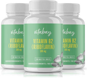 Vitabay Vitamin B2 Riboflavin 100 mg Tabletten vegan – Bild 1 von 2