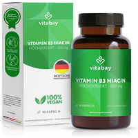 Produktbild von Vitabay Vitamin B3 Niacin 500 mg Kapseln vegan ohne Zusatzstoffe