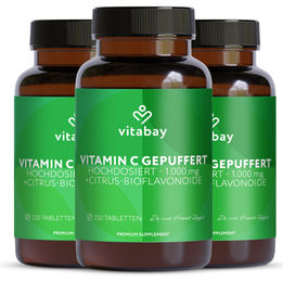 Vitabay Vitamin C 1000 mg – 1000 vegane Retardtabletten mit gepuffertem Calciumascorbat – ohne Zusatzstoffe – Bild 1 von 3