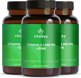 Vitabay Vitamin C 1000 mg und Zink Tabletten vegan – Bild 1 von 2