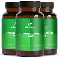 Produktbild von Vitabay Vitamin C 1000 mg und Zink Tabletten vegan