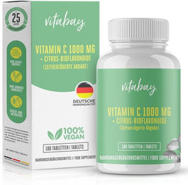Vitabay Vitamin C mit Bioflavonoiden 1000 mg Tabletten vegan 180 Stück – Bild 1 von 1