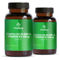 Produktbild von Vitabay Vitamin D3 20000 IE mit K2 Tabletten vegan