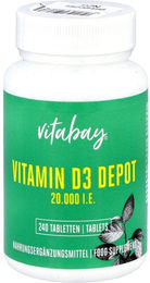 Vitabay Vitamin D3 Depot 20.000 IE Cholecalciferol Tabletten vegan 240 Stück – Bild 1 von 4