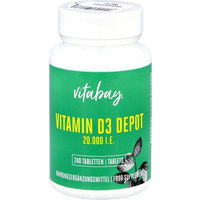 Produktbild von Vitabay Vitamin D3 Depot 20.000 IE Cholecalciferol Tabletten vegan 240 Stück