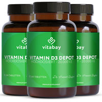 Produktbild von Vitabay Vitamin D3 Depot 20.000 IE hochdosierte vegane Tabletten 720 Stück ohne Zusatzstoffe