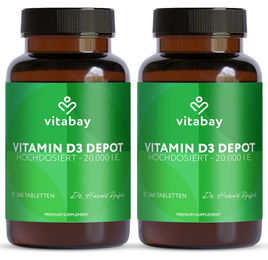 Vitabay Vitamin D3 Depot 20000 IE hochdosierte vegane Tabletten 480 Stück – Bild 1 von 4