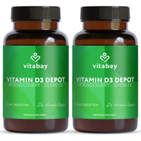 Produktbild von Vitabay Vitamin D3 Depot 20000 IE hochdosierte vegane Tabletten 480 Stück